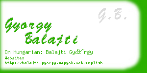 gyorgy balajti business card